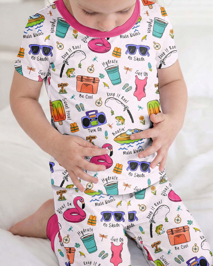 Zweiteiliges, kurzärmliges Pyjama-Set mit Marienkäfern