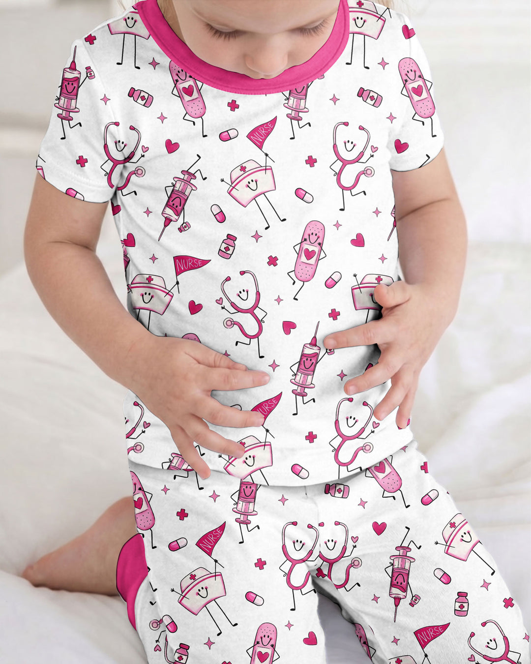 Zweiteiliges, kurzärmliges Pyjama-Set mit Marienkäfern