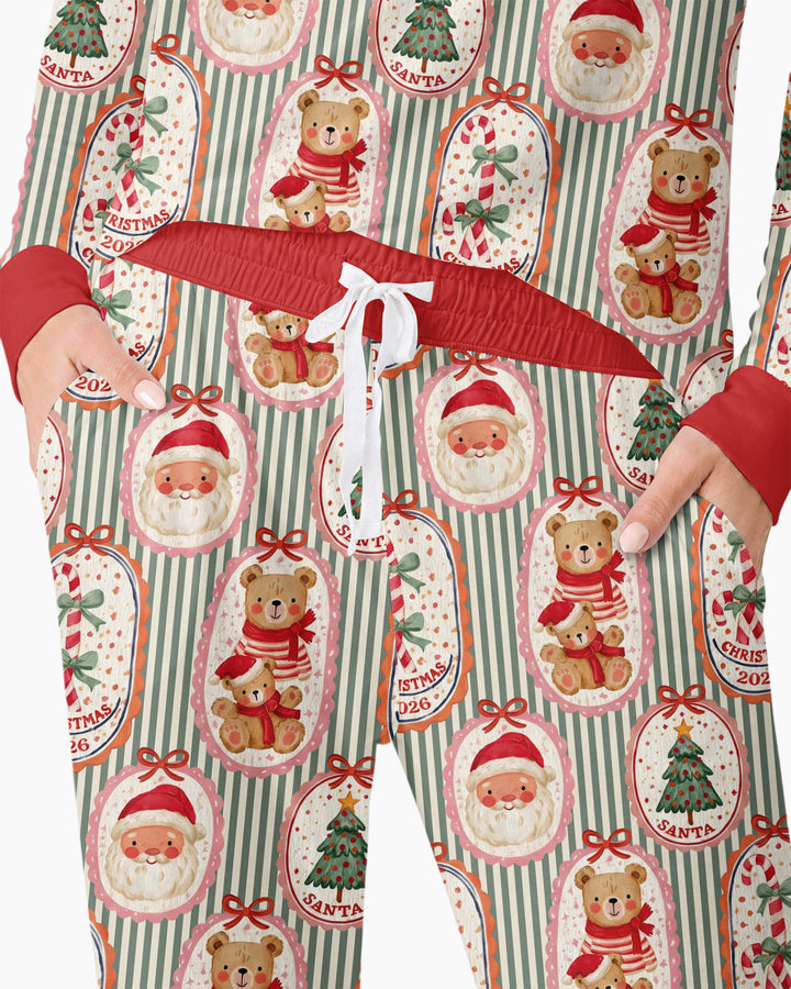 Teddy Bear Christmas Bamboo Women Pajama Set