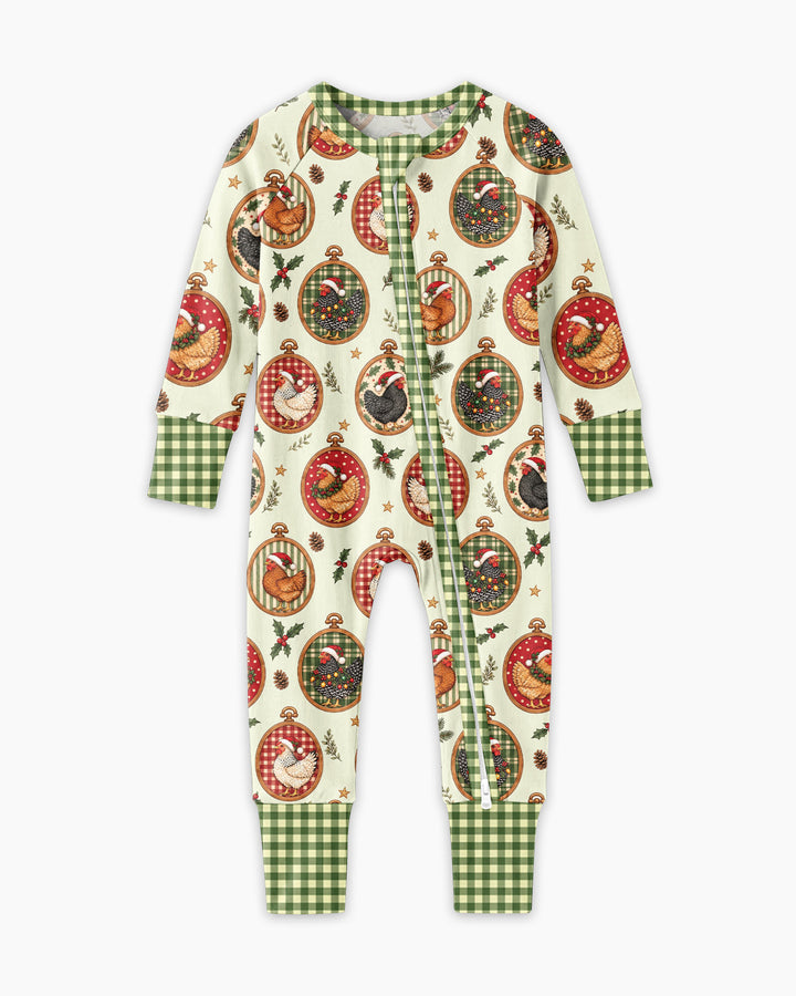 Chicken Merry Clucking Christmas Bamboo Convertible Zippy