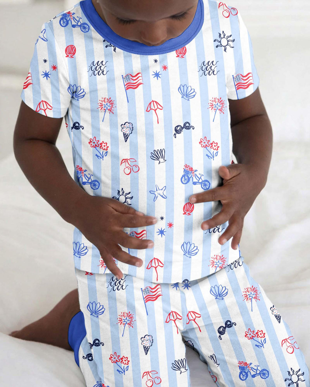 Zweiteiliges, kurzärmliges Pyjama-Set mit Marienkäfern