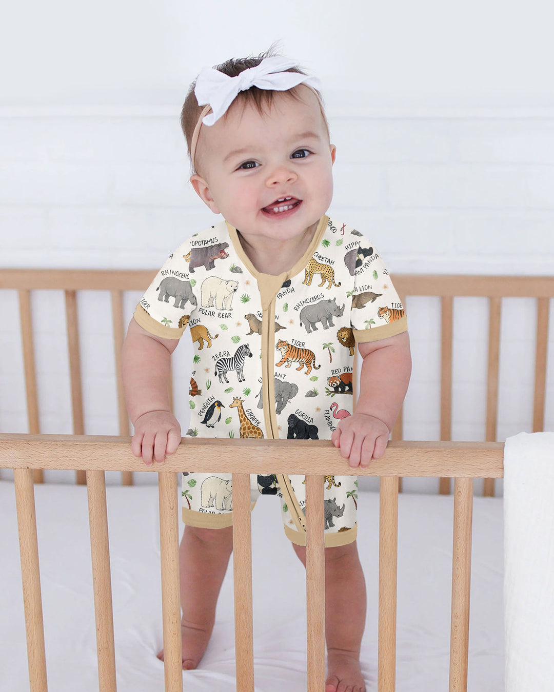 Safari Animals Bamboo Shorty Zippy