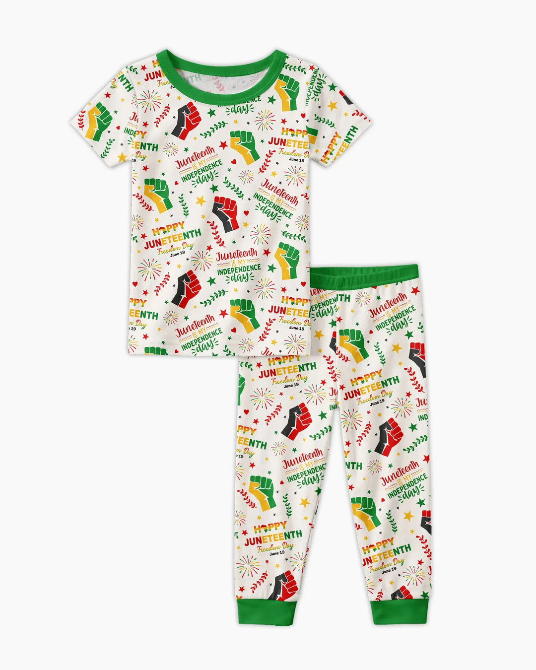 Happy Juneteenth Freedom Day Bamboo Two Piece Short Sleeve Pajama Set