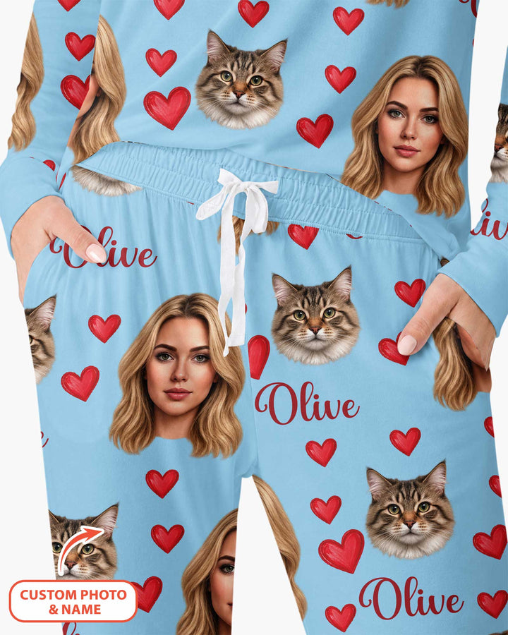 Custom Face Family Matching Bamboo Women Pajama Set