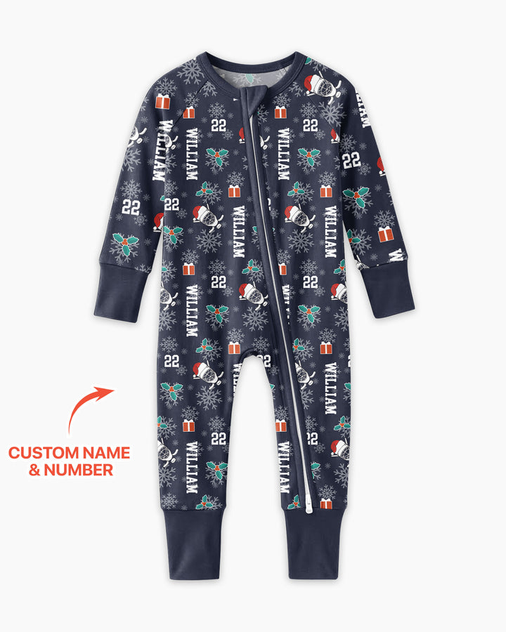 Custom Name Hockey Holiday Bamboo Convertible Zippy