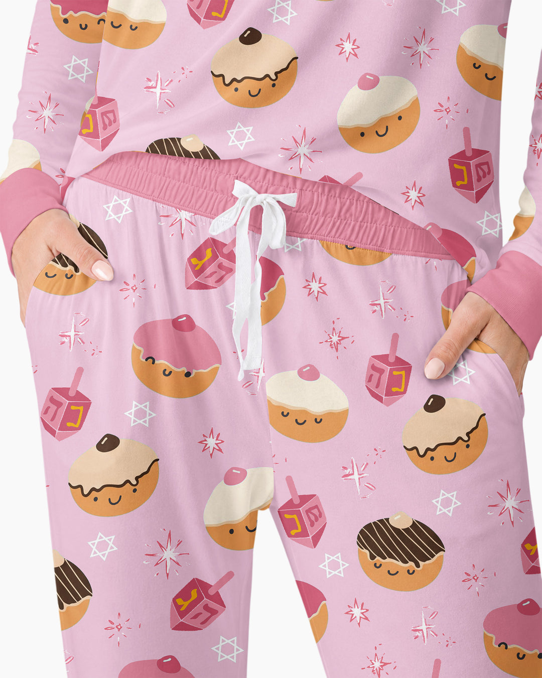 Hanukkah Donut Family Matching Bamboo Women Pajama Set
