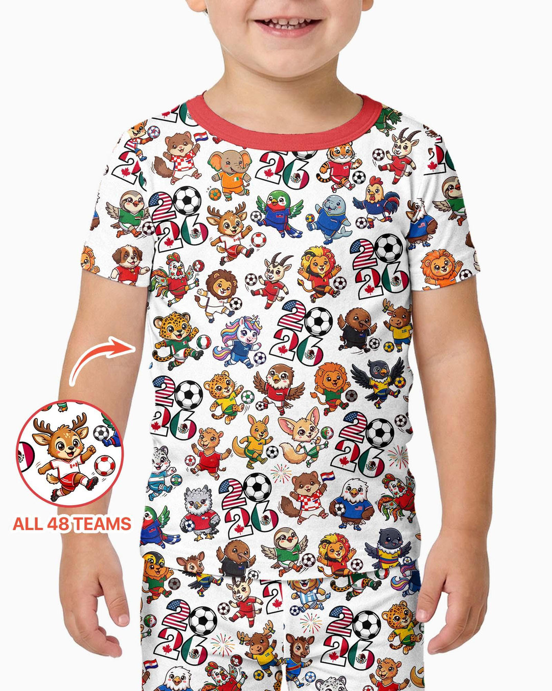 Zweiteiliges, kurzärmliges Pyjama-Set mit Marienkäfern