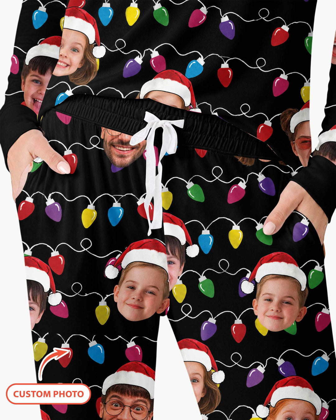 Custom Face Christmas Family Silly Xmas Leds Bamboo Women Pajama Set