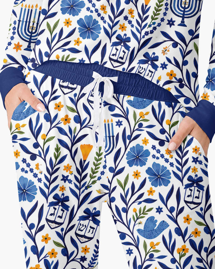 Hanukkah Toile Bamboo Women Pajama Set
