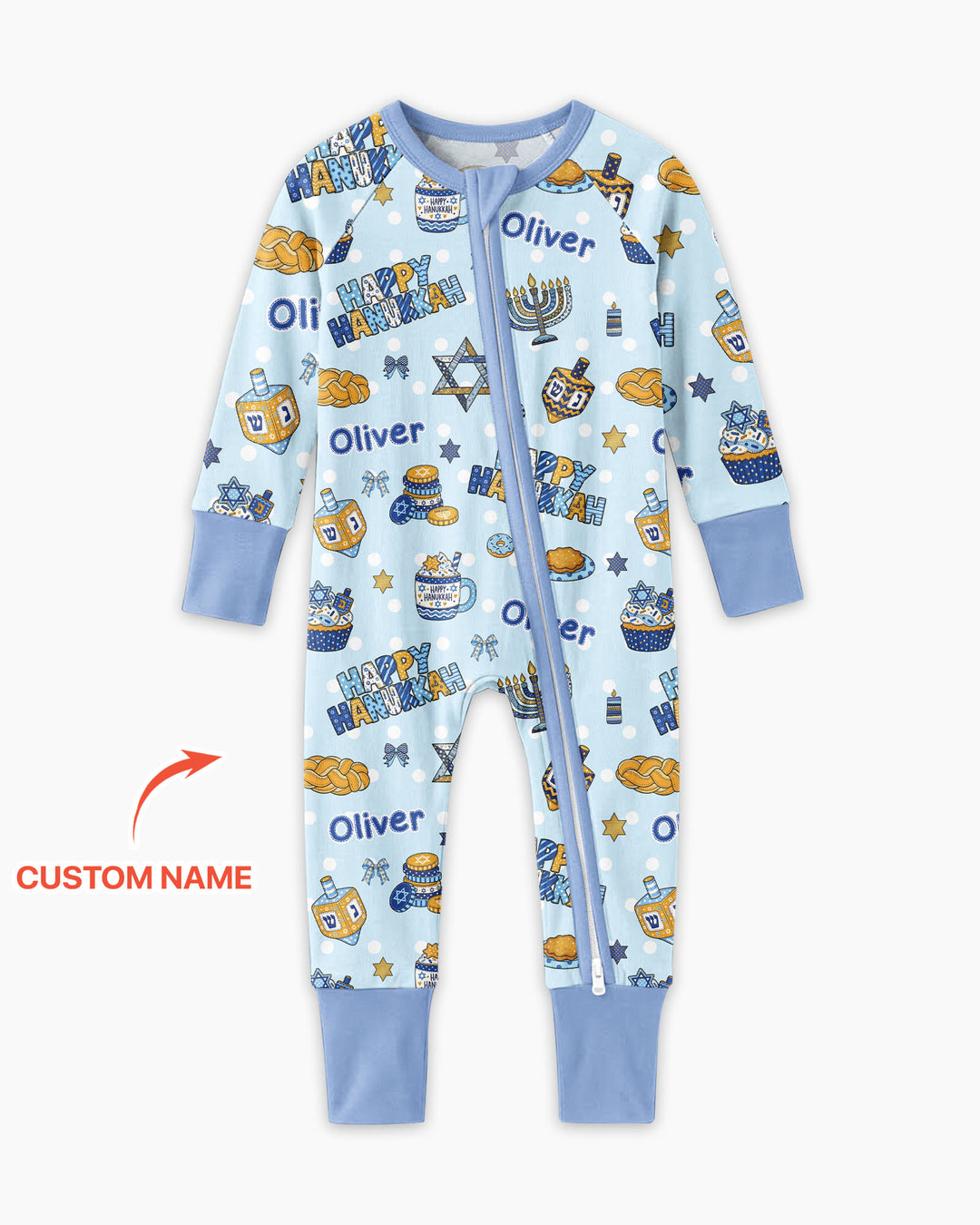 Custom Name Jewish Holiday Bamboo Convertible Zippy