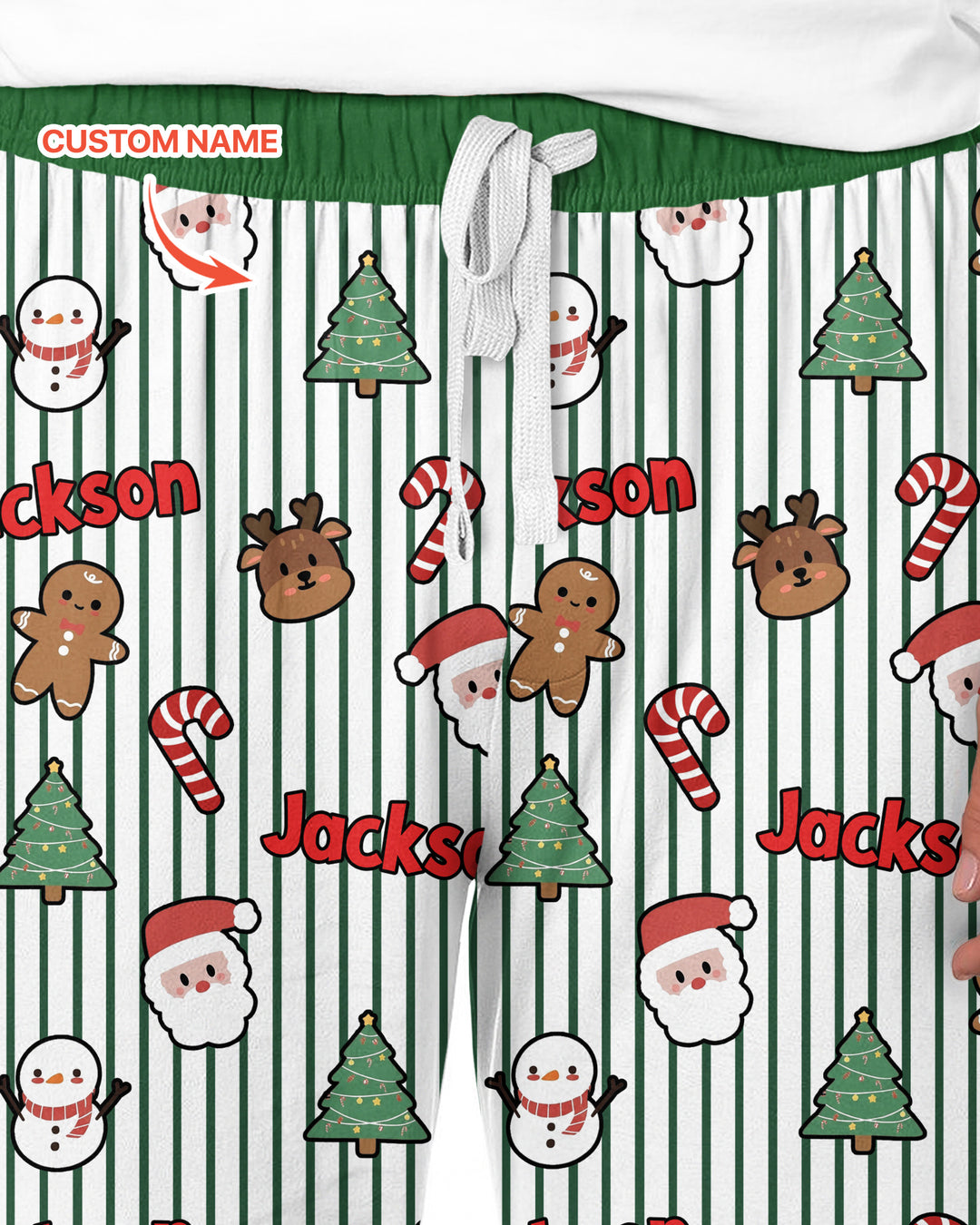 Custom Name Funny Christmas Crossing Bamboo Men's Pajama Set