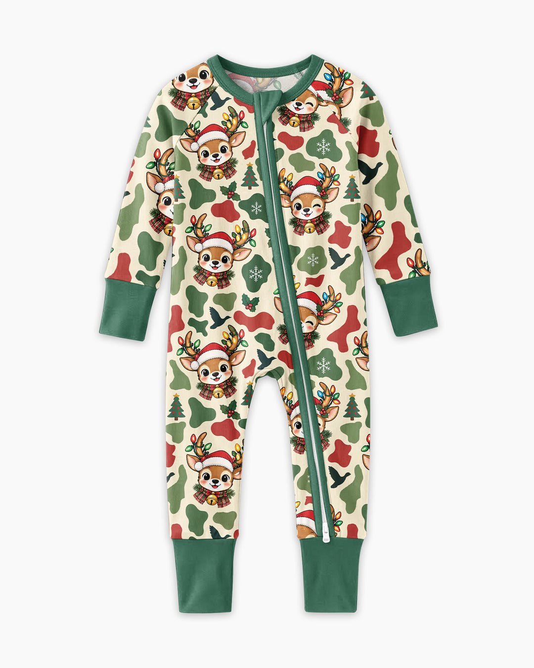 Christmas Deer Hunting Camo Bamboo Convertible Zippy