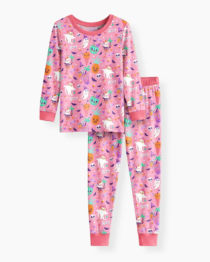 Summerween Doodles Bamboo Two Piece Long Sleeve Pajama Set