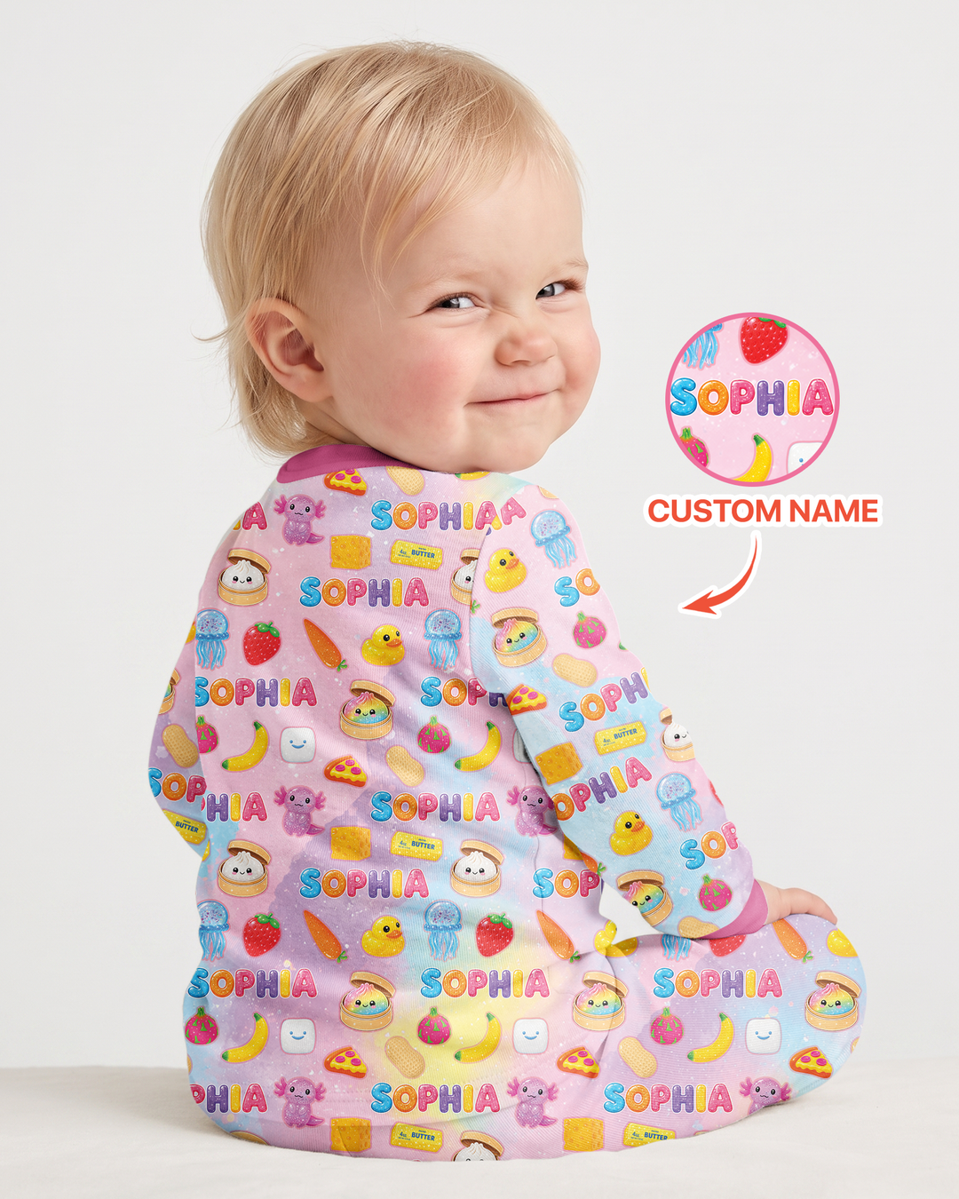 Just A Girl Who Loves Squishy Custom Name Bamboo Two Piece Long Sleeve Pajama Set