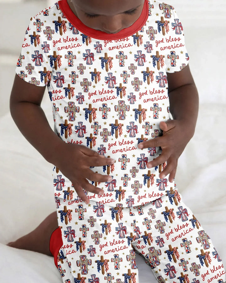 Zweiteiliges, kurzärmliges Pyjama-Set mit Marienkäfern