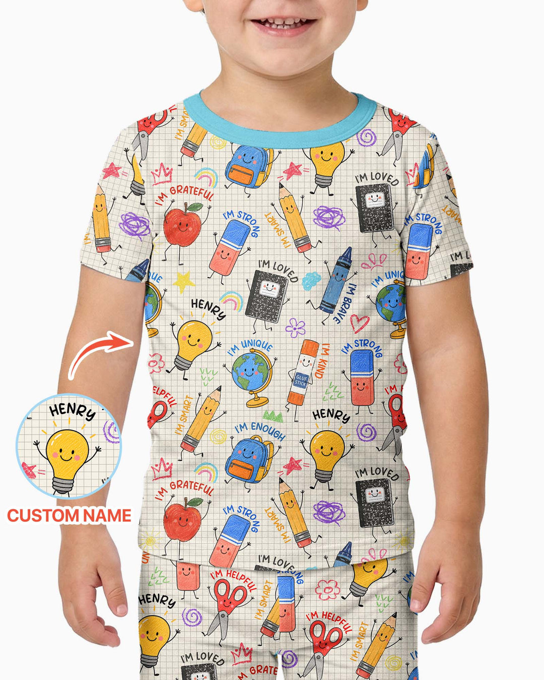 Zweiteiliges, kurzärmliges Pyjama-Set mit Marienkäfern