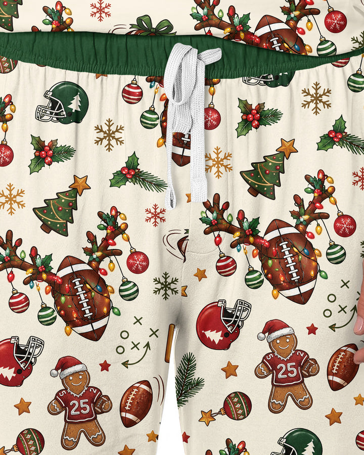 Football Christmas Merry Kickmas Bamboo Men's Pajama Set