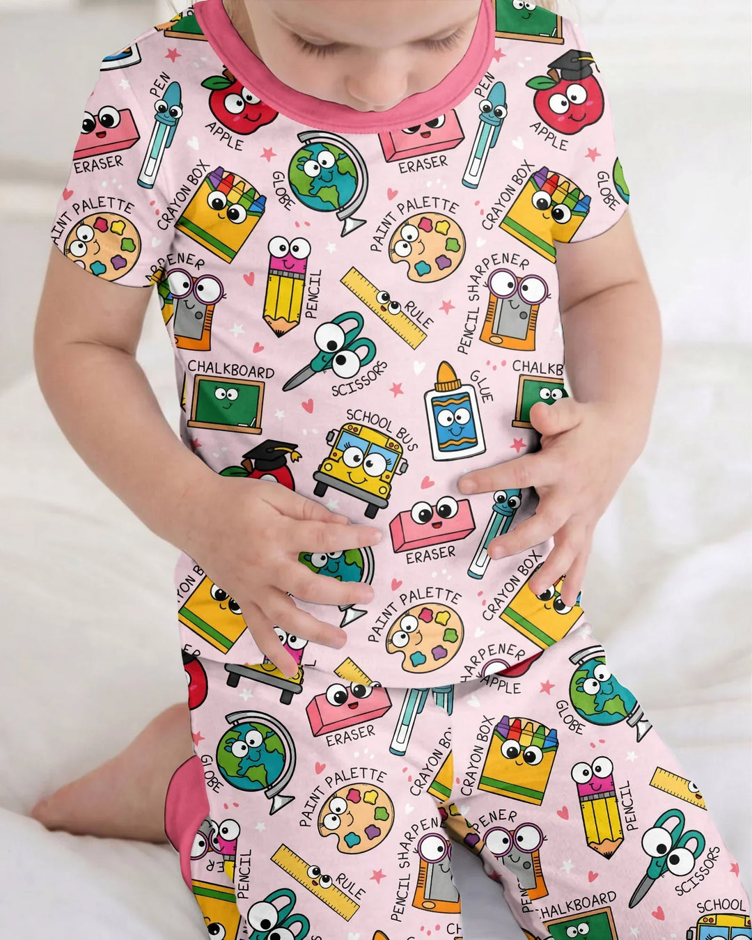 Happy School Pals Two Piece Short Sleeve Pajama Set