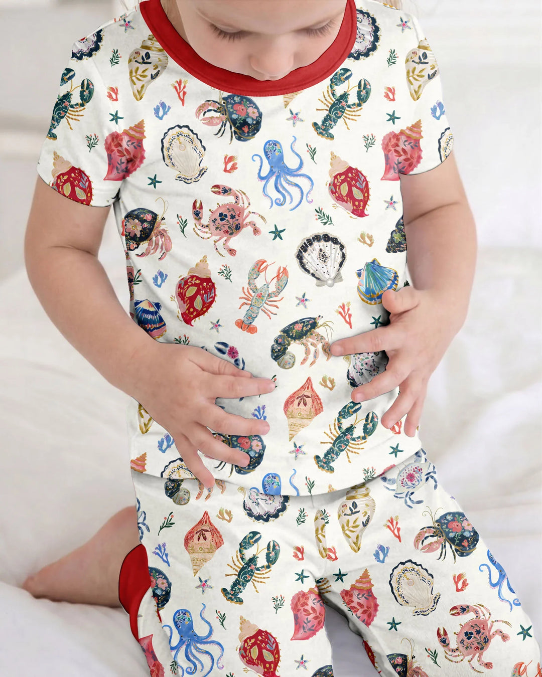Zweiteiliges, kurzärmliges Pyjama-Set mit Marienkäfern