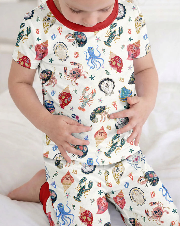 Zweiteiliges, kurzärmliges Pyjama-Set mit Marienkäfern