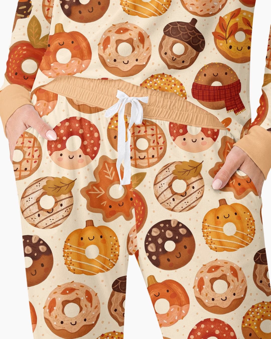Cute Autumn Donut Bamboo Women Pajama Set