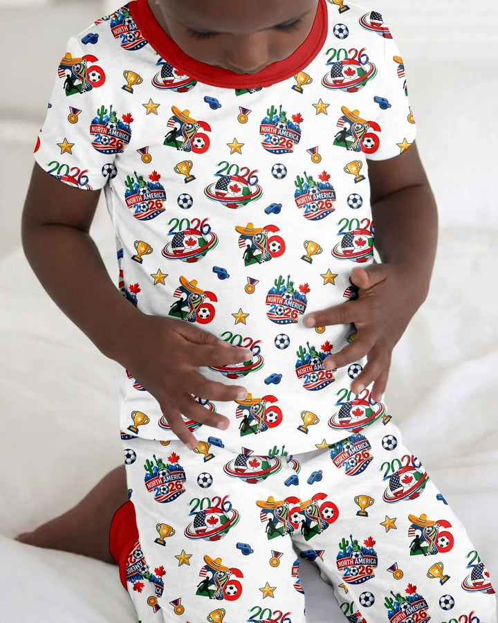 Zweiteiliges, kurzärmliges Pyjama-Set mit Marienkäfern