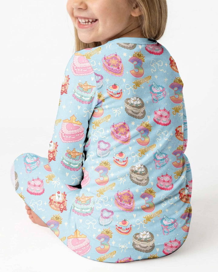 Zweiteiliges Langarm-Pyjama-Set mit Sommerfrüchten