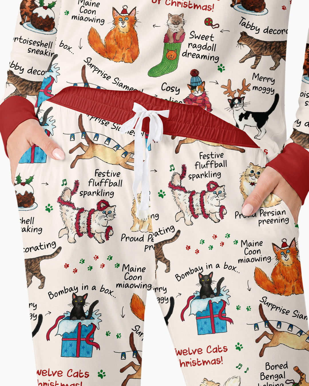 The 12 Cats of Christmas Bamboo Women Pajama Set