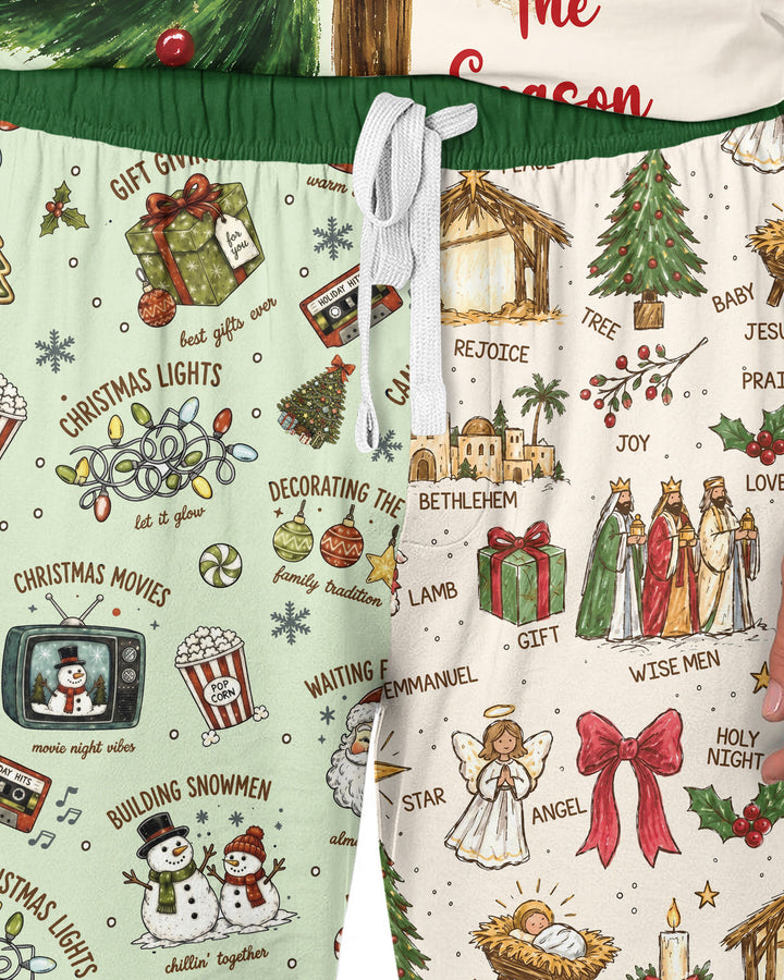 Jesus Is The Reason For The Season Family Matching Bamboo Men's Pajama Set