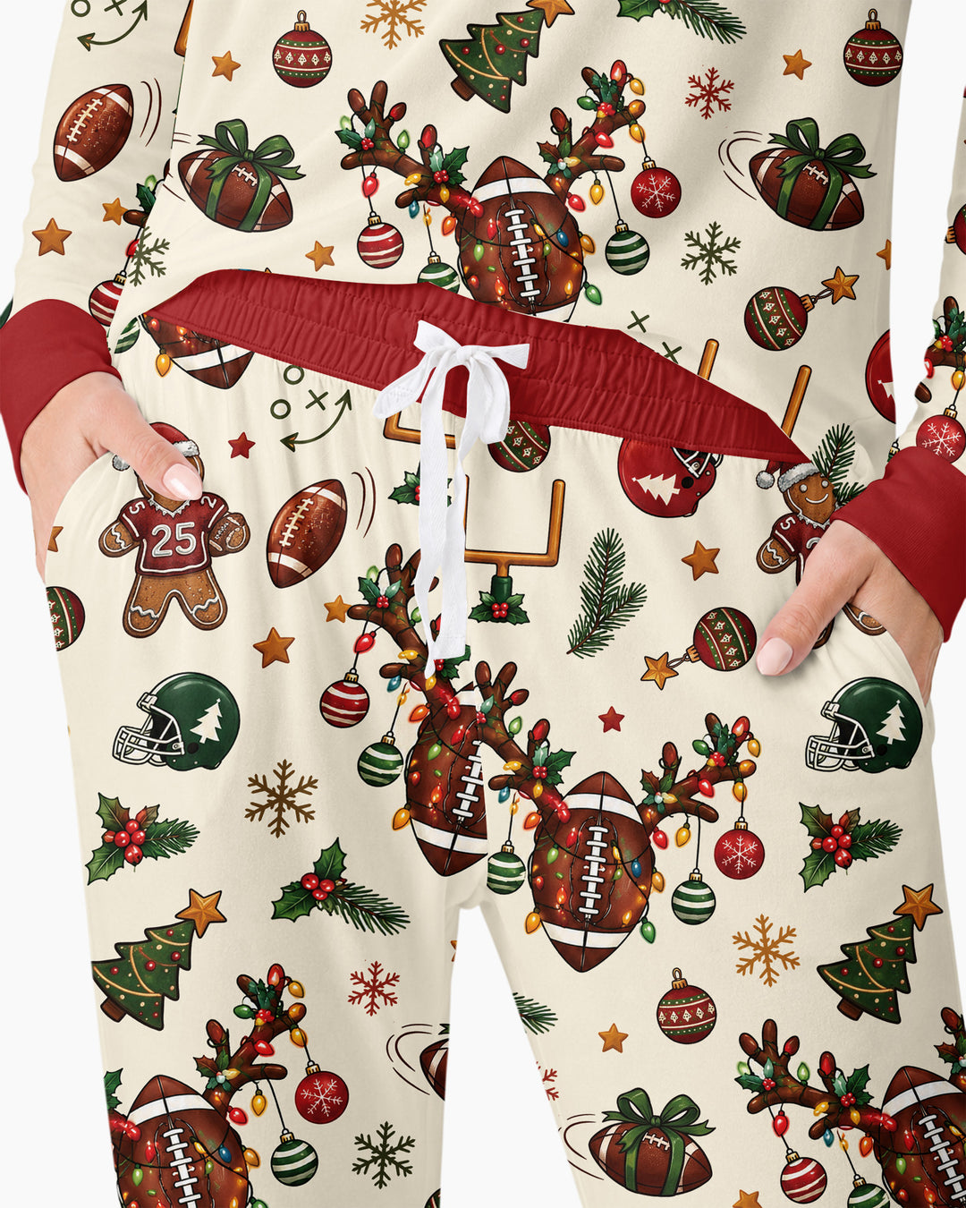 Football Christmas Merry Kickmas Bamboo Women Pajama Set
