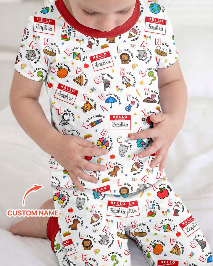 Zweiteiliges, kurzärmliges Pyjama-Set mit Marienkäfern