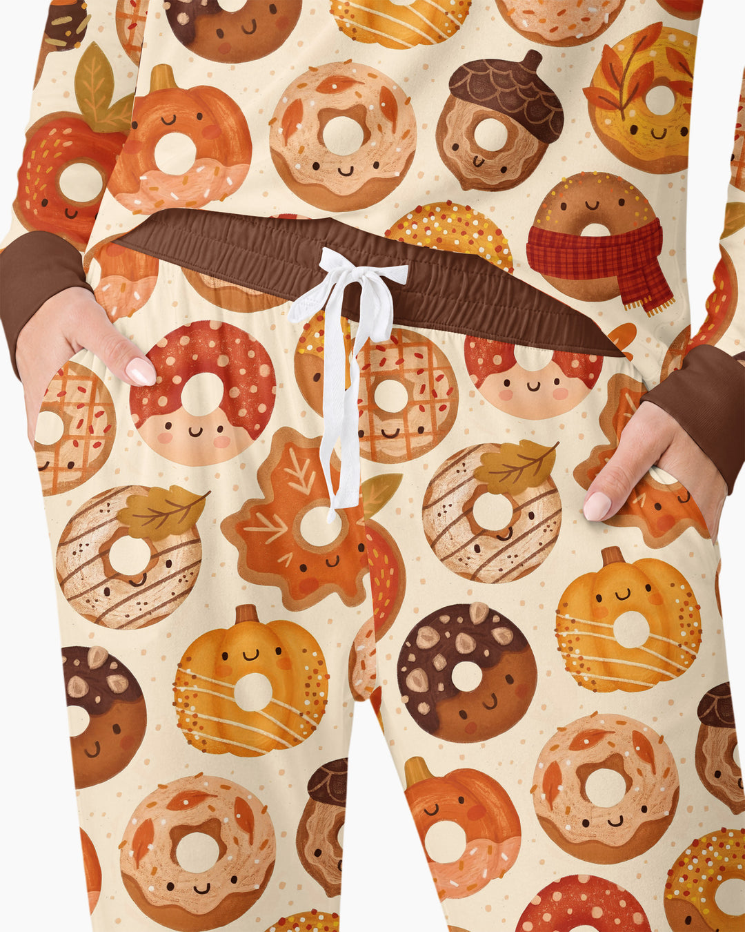 Cute Autumn Donut Bamboo Women Pajama Set