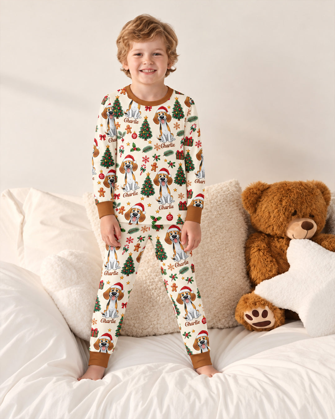 Christmas Dog Bamboo Two Piece Long Sleeve Pajama Set