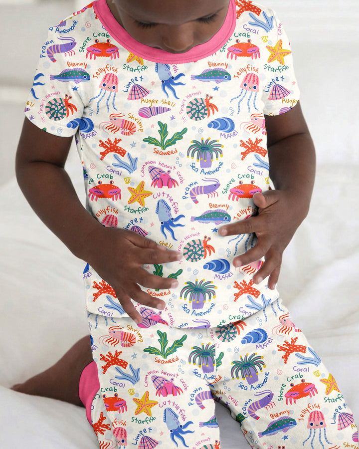 Zweiteiliges, kurzärmliges Pyjama-Set mit Marienkäfern