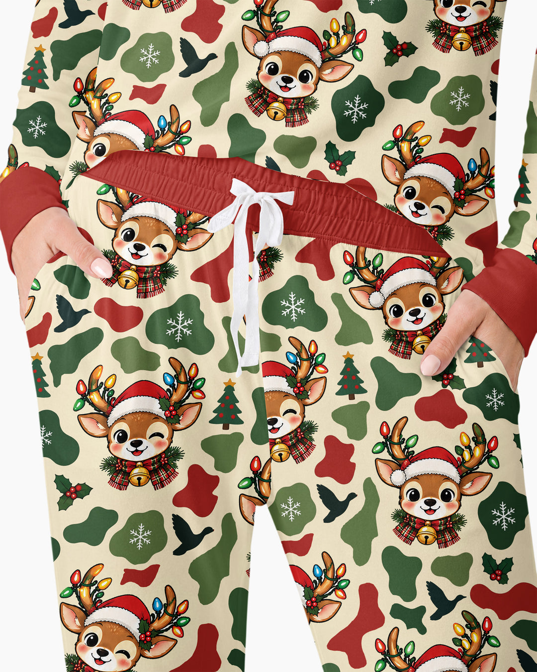 Christmas Deer Hunting Camo Bamboo Women Pajama Set