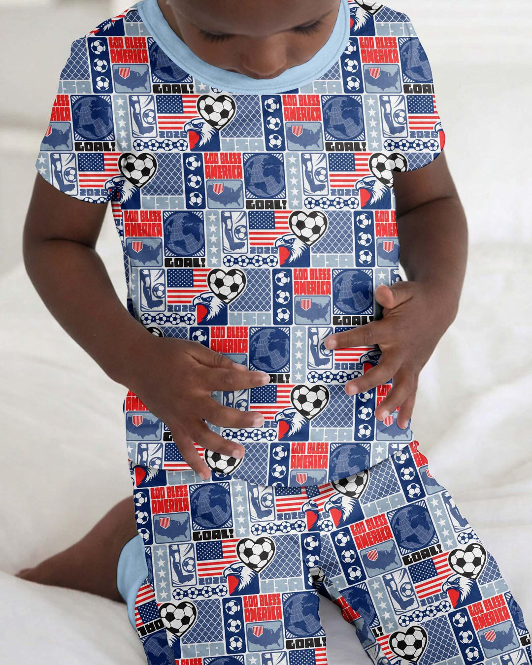 Zweiteiliges, kurzärmliges Pyjama-Set mit Marienkäfern