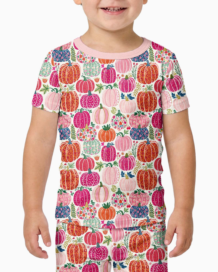 Pumpkin & Bloom Bamboo Two Piece Short Sleeve Pajama Set