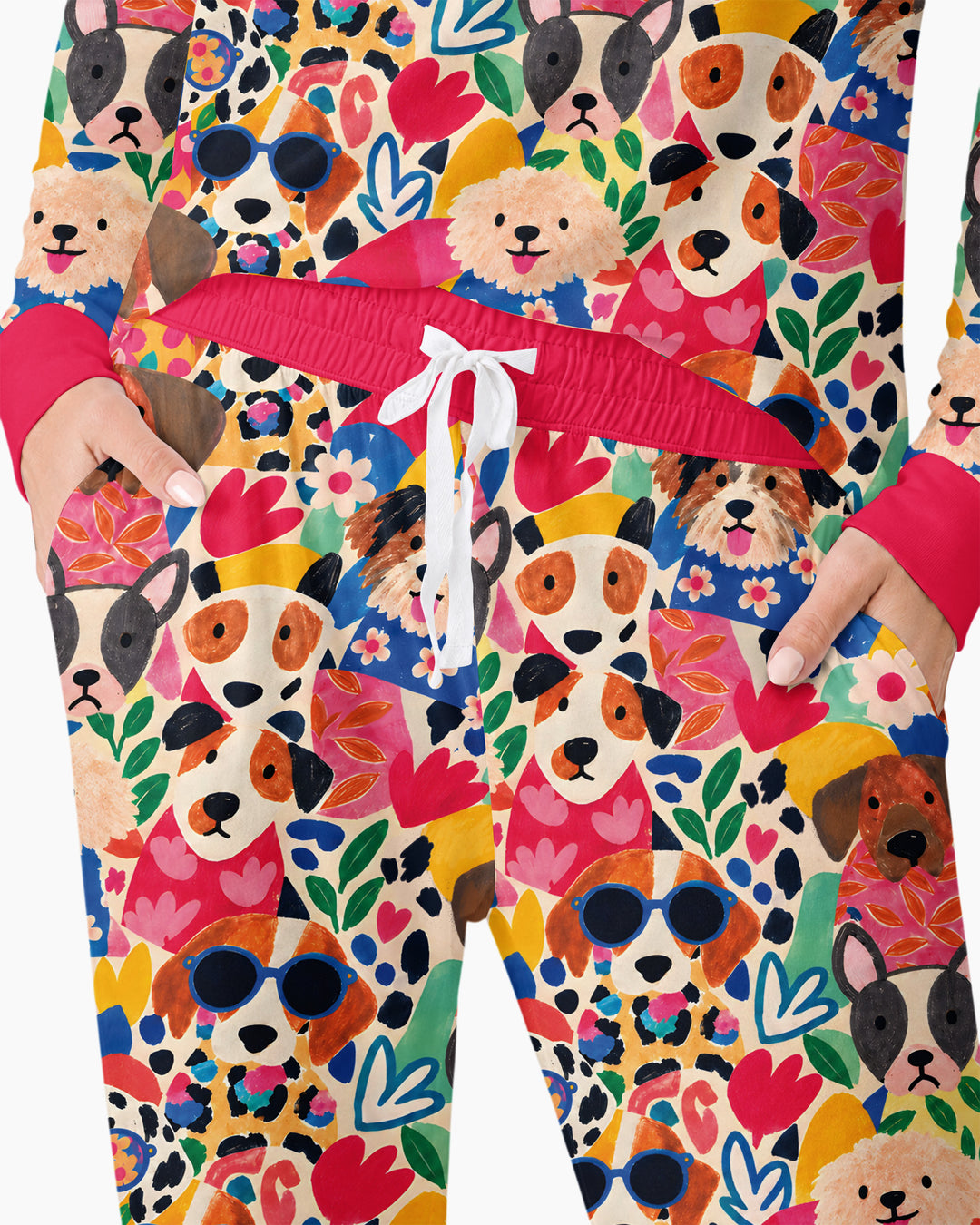 Dog Pattern Thick Bamboo Women Pajama Set