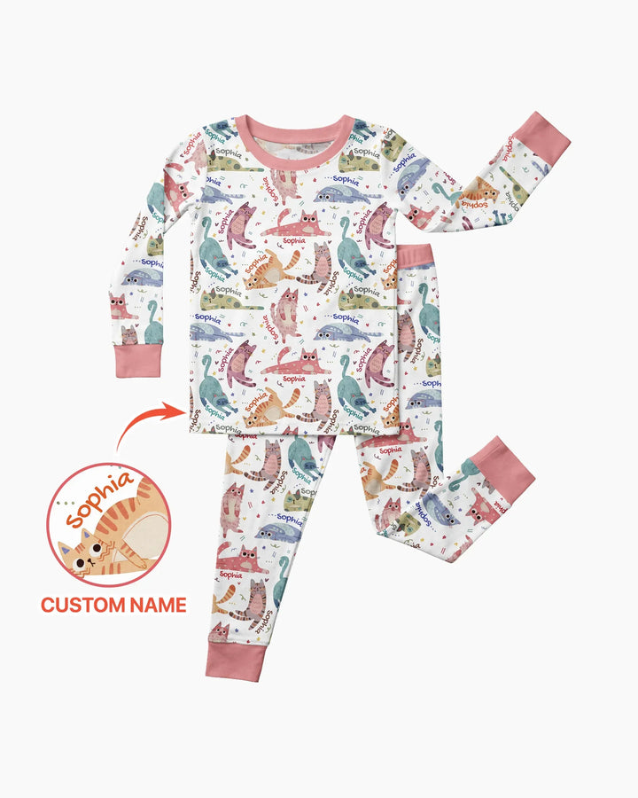 Zweiteiliges Langarm-Pyjama-Set mit Sommerfrüchten