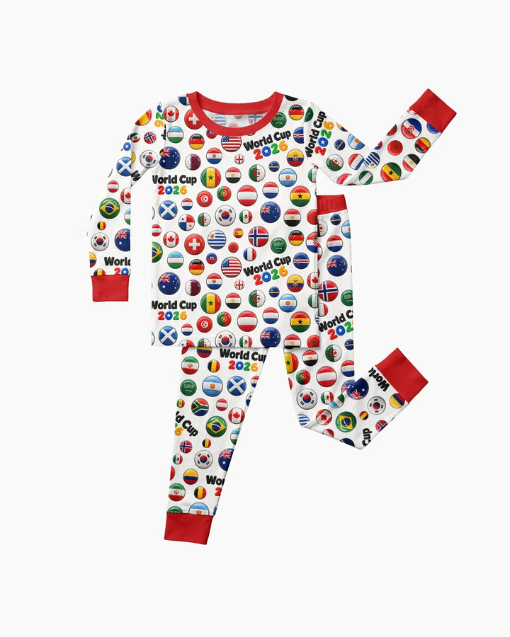 Zweiteiliges Langarm-Pyjama-Set mit Sommerfrüchten