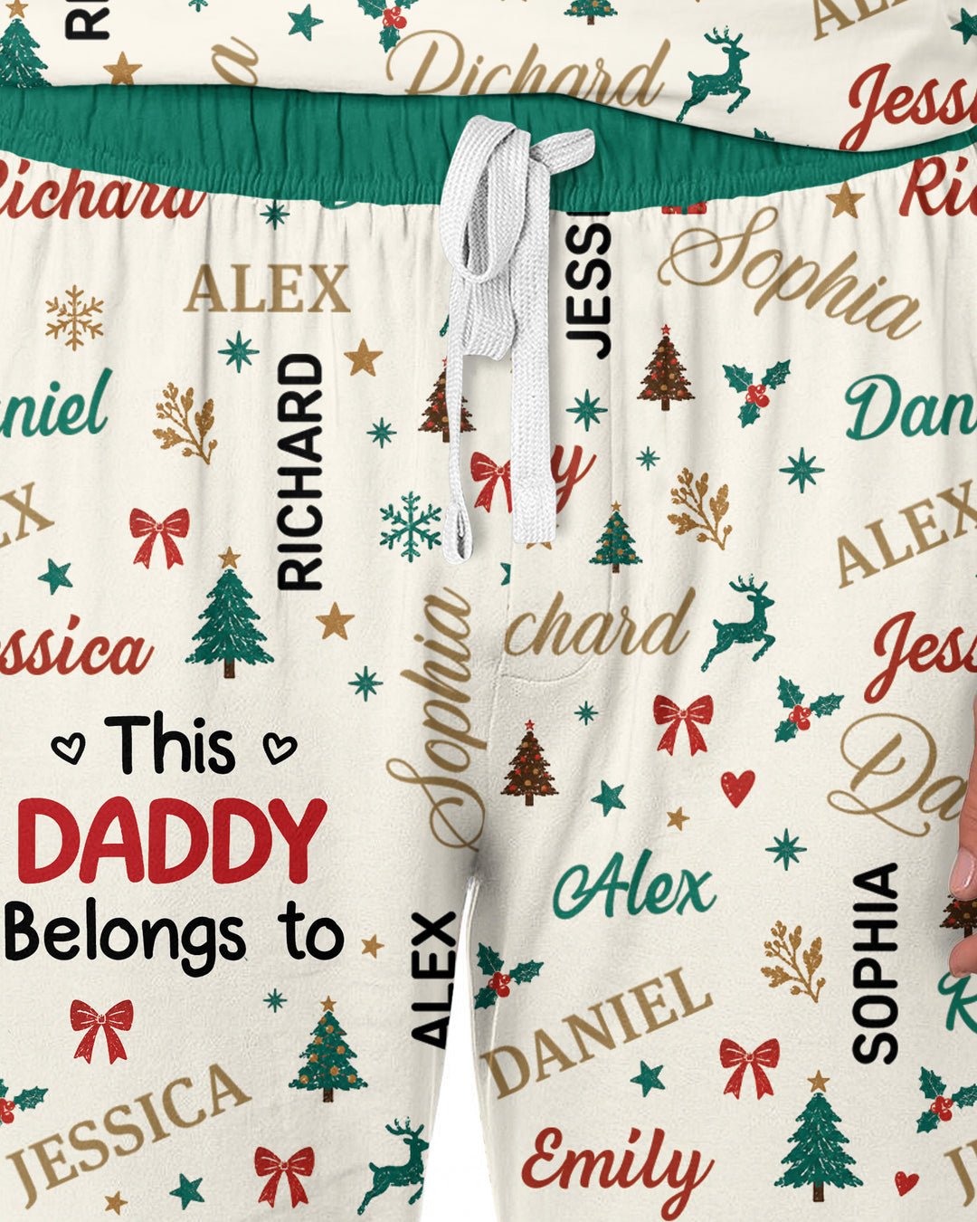 Custom Daddy Christmas Belongs To Bamboo Men's Pajama Set