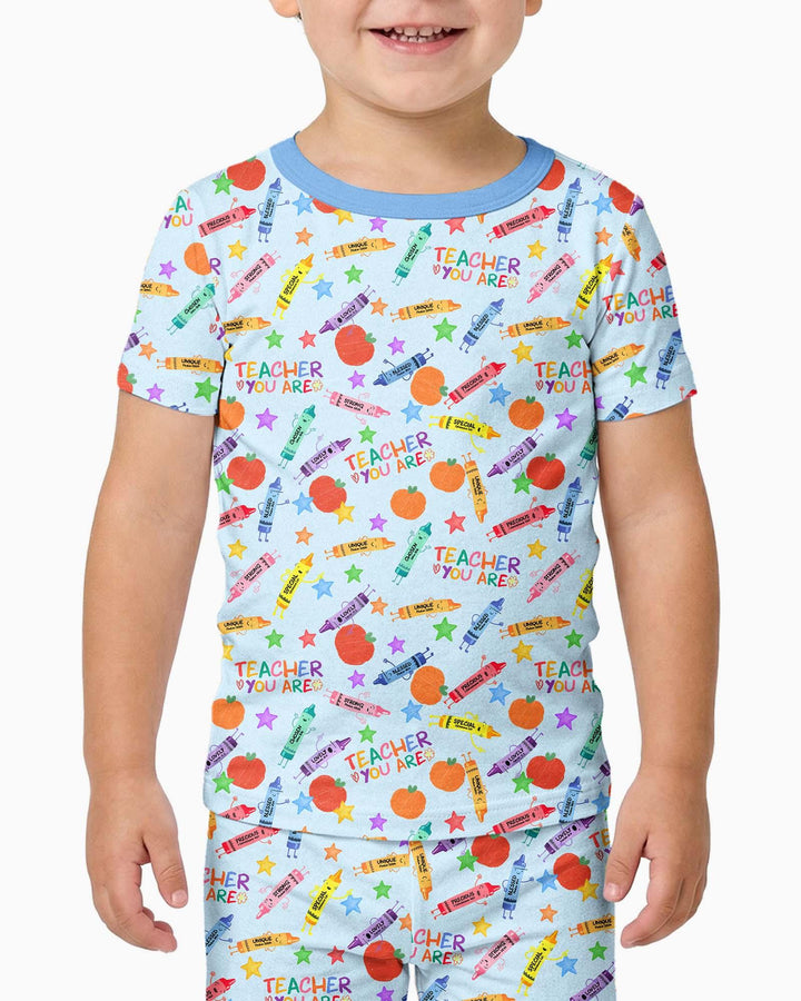 Zweiteiliges, kurzärmliges Pyjama-Set mit Marienkäfern
