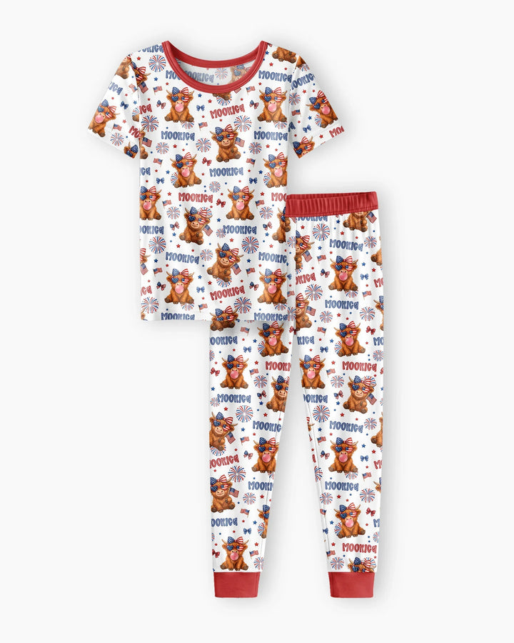Zweiteiliges, kurzärmliges Pyjama-Set mit Marienkäfern