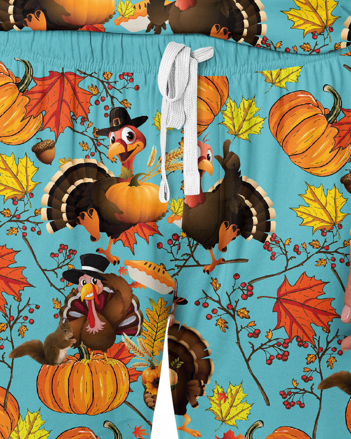 Autumn Turkey Chicken Bamboo Men's Pajama Set