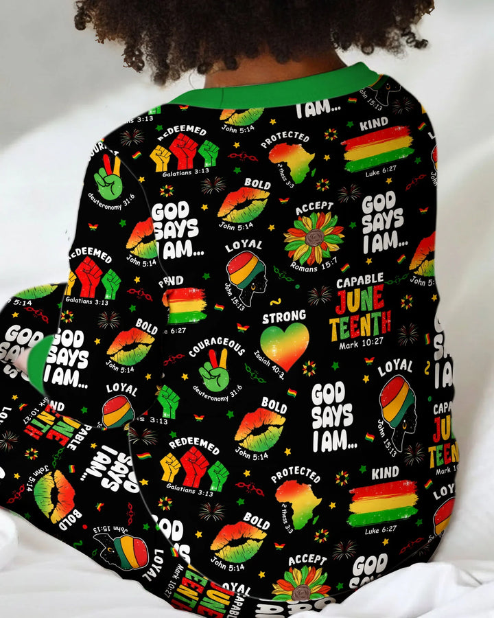 Zweiteiliges Langarm-Pyjama-Set mit Sommerfrüchten