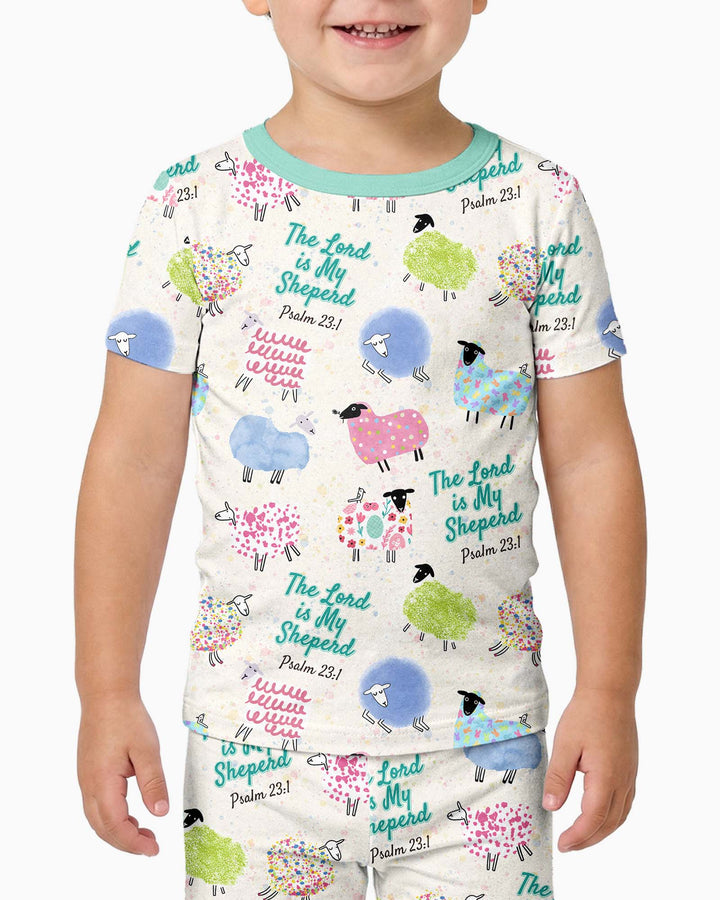 The Lord Is My Shepherd Psalm 23 Bamboo Two Piece Short Sleeve Pajama Set