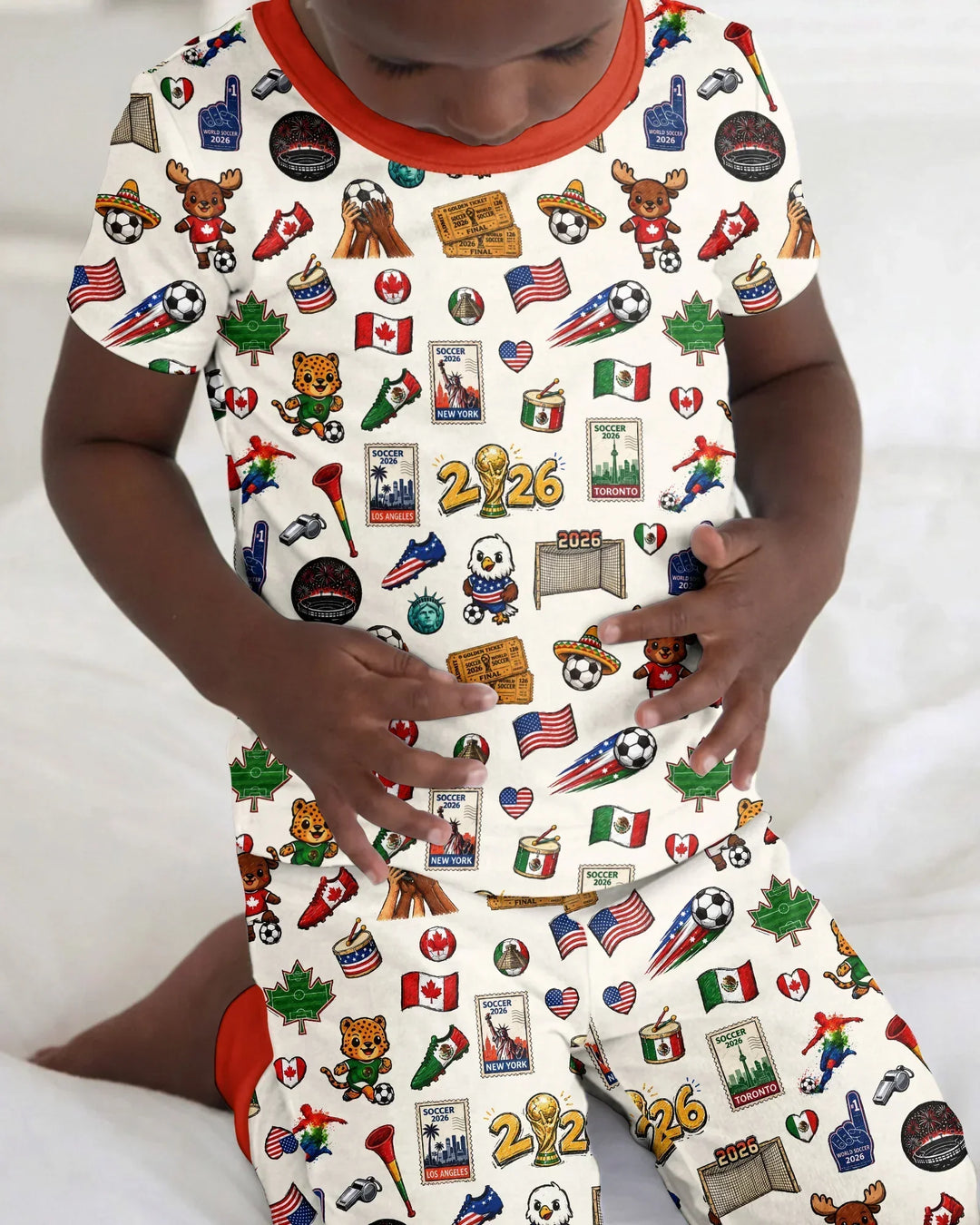Zweiteiliges, kurzärmliges Pyjama-Set mit Marienkäfern