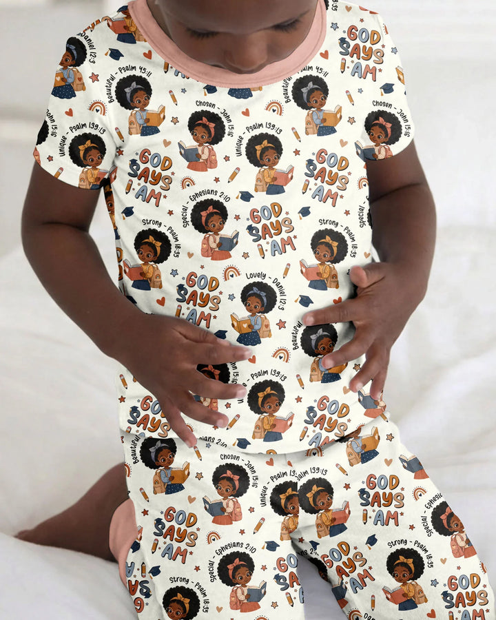 Zweiteiliges, kurzärmliges Pyjama-Set mit Marienkäfern