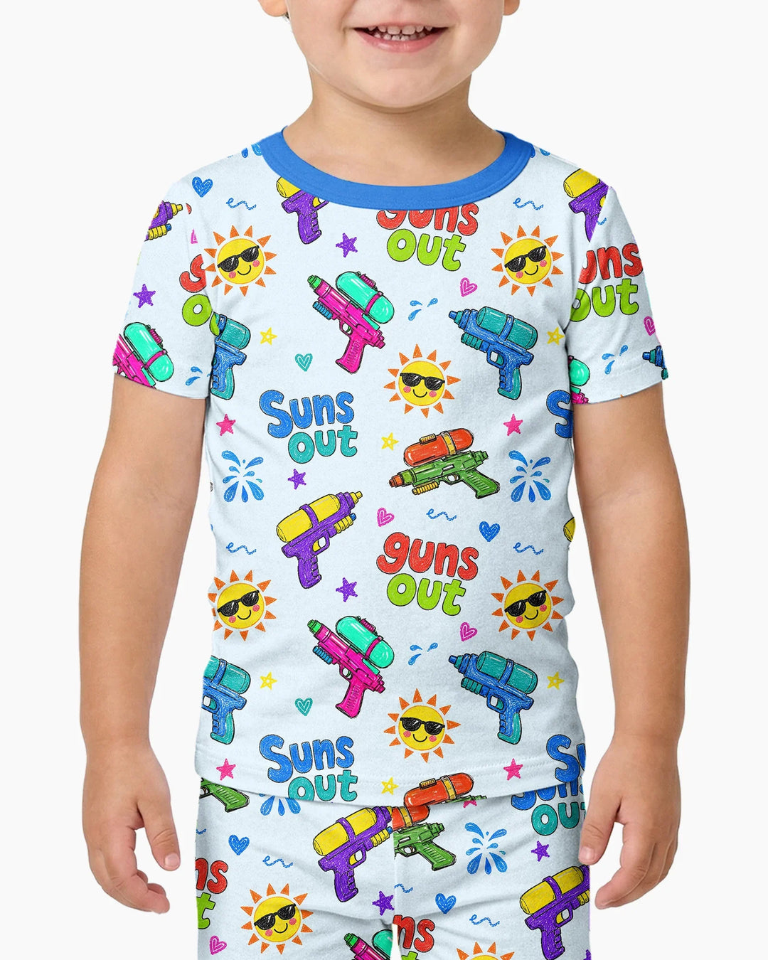 Schlafanzug-Set zweiteilig, kurze Ärmel, kurze Hose, Bambus