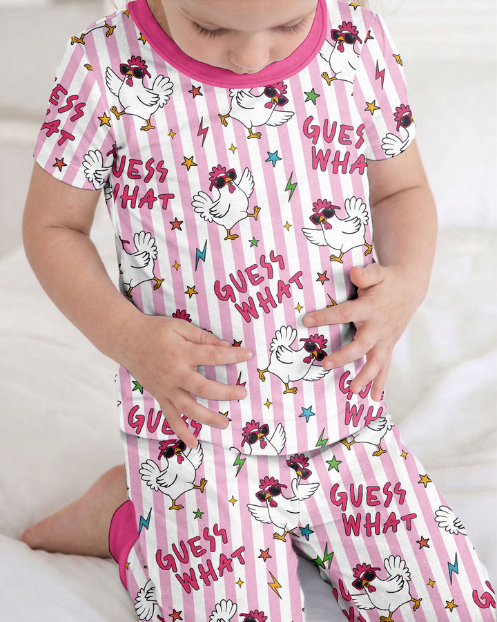 Guess What? Chicken Butt! Bamboo Two Piece Short Sleeve Pajama Set
